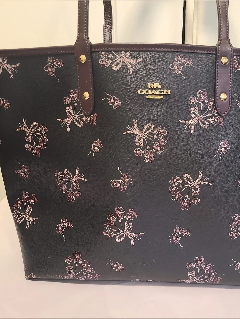 Coach Large Ribbon Bouquet Reversible Handbag/Tote Leather, City F78283